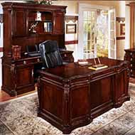 Balmoor Collection Executive Desk with Credenza & Hutch (Mahogany)